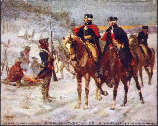 Washington and lafayette at valley forge